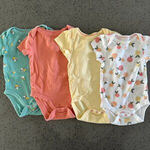 Cloud Island 4-pack Short Sleeve Cotton Onesies Bodysuit - 0-3 Months